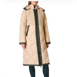 Swaety Betty Navigate Long Hooded Mixed Media Coat